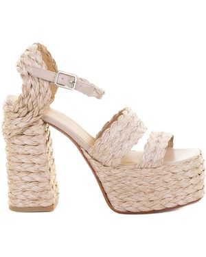 Castañer Fresa Raffia Platform Sandals - Natural