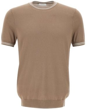 Diktat T-Shirt Met Ronde Hals En Geribbelde Afwerking - Bruin