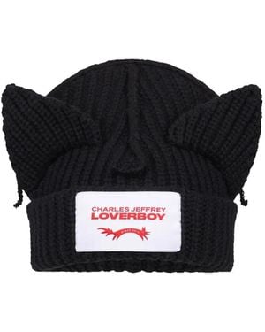 Charles Jeffrey Beanie Mit Tierohren - Schwarz