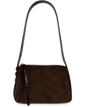 Tory Burch Small Romy Suede Shoulder Bag - White