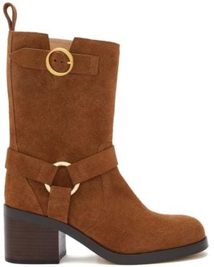 Odissi Hailey Harnessed Straps Boots - Brown