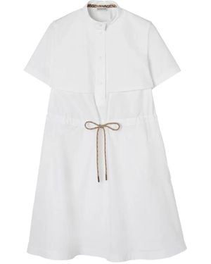 Burberry Cotton Poplin Dress - White