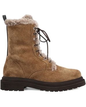 Brunello Cucinelli Stiefel mit Shearling - Braun