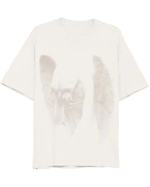 WARMAN Cotton Printed T-Shirt - Blanc