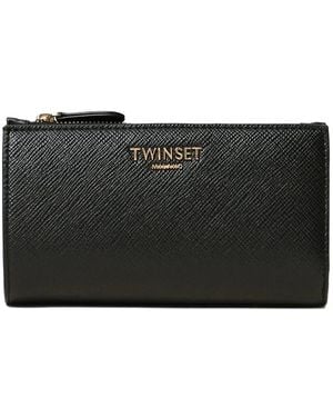 Twinset Logo-Lettering Wallet - Black