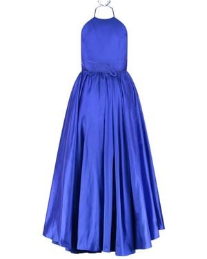 The New Arrivals Ilkyaz Ozel ホルターネック シルクイブニングドレス - ブルー