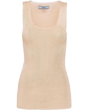 Prada Geripptes Tanktop - Natur