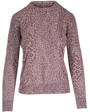 Kinross Cashmere Oberteil Mit Animal-Print - Lila