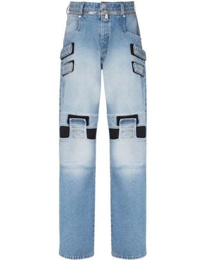 Balmain メッシュディテール ジーンズ - ブルー