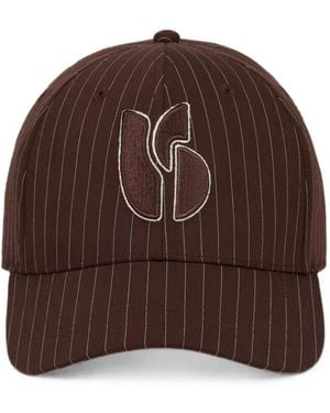Ba&sh Harlow Pinstripe Logo-Embroidered Cap - Brown