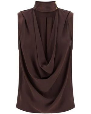 Elisabetta Franchi Sleeveless Shirt - Brown