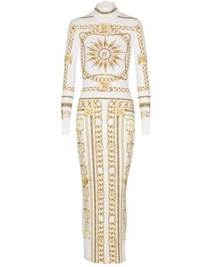 Balmain Bodycon Jurk Met Print - Metallic