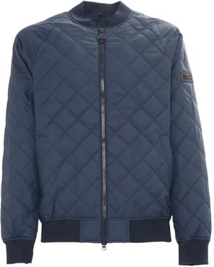 Barbour Harfell Diamond-Pattern Quilted Bomber Jacket - Blue