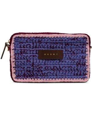 Marni Borsa A Spalla Con Applicazione Logo - Viola