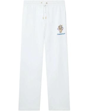 CASABLANCA Diamond Column-Embroidered Track Pants - White