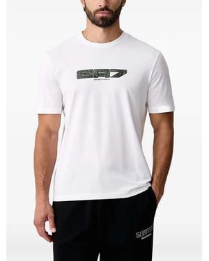 EA7 Logo-Print Short-Sleeve T-Shirt - White