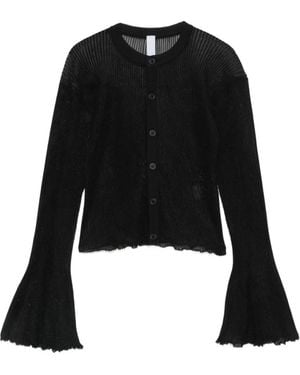 CFCL Hypha Lucent Glitter Flared-Sleeve Cardigan - Black
