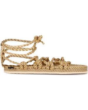 Nomadic State Of Mind Rope-Tie Flat Sandals - Metallic