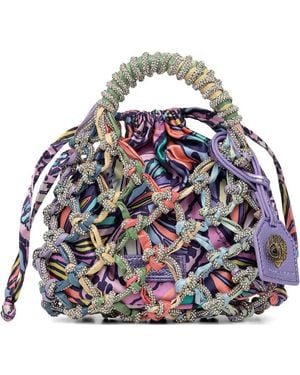 Kurt Geiger Borsa A Secchiello Macrame Piccola Con Cristalli - Blu