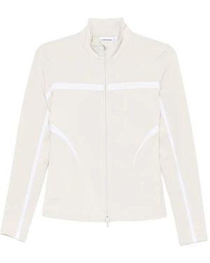 J.Lindeberg Striped Zip Knitwear - White