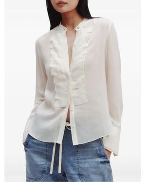 Twp Blusa Con Ribete De Volantes - Blanco