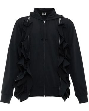 Comme des Garçons Hoodie Met Ruches - Zwart
