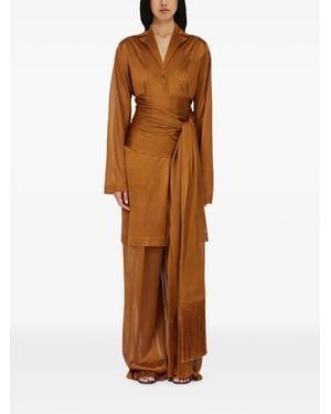 Ferragamo Jersey Duster - Brown