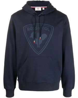 Rossignol Logo-Print Cotton Hoodie - Blue