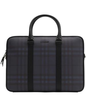 Burberry City Check Briefcase - Black
