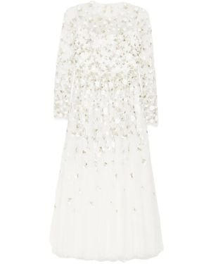 Needle & Thread Trailing-Roses Ankle Gown - White