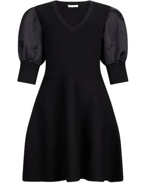 Liu Jo Embellished Puff-Sleeve Dress - Black