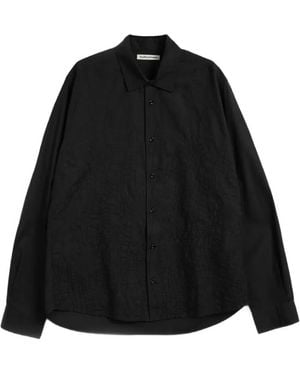 YMC Chemise Curtis À Fleurs Brodées - Black