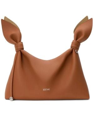 Loewe Mittelgroße Schal-Tasche Aus Glattem Kalbsleder - Braun