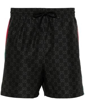 Gucci Gg Supreme-Print Swim Shorts - Black