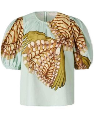 Ulla Johnson Haut Ravena À Manches Bouffantes - Metallic