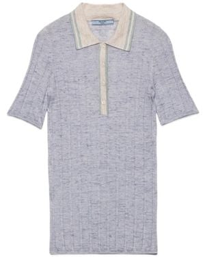 Prada Polo En Cachemire, Soie Et Lin - Grey