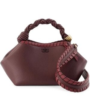 Ganni Bou Braided-Handle Tote Bag - Purple