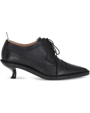 Thom Browne 50Mm Pebble-Grain Leather Shoes - Black