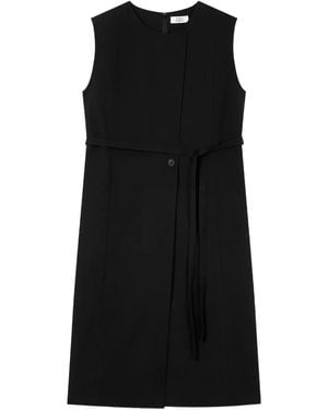 Studio Tomboy X Sleeveless Belted Midi Day Dress - Black