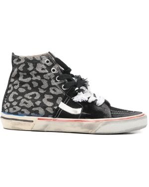 Paul Esterlin Baskets Montantes Caly Star À Motif Léopard - White