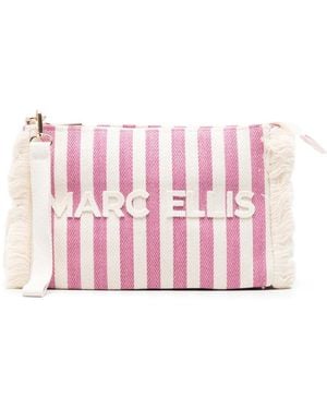 Marc Ellis Buby S. Joan Striped Fringed Clutch Bag - Pink