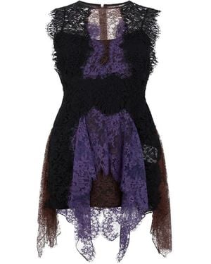 Alberta Ferretti Frayed-Hem Blouse - Blue