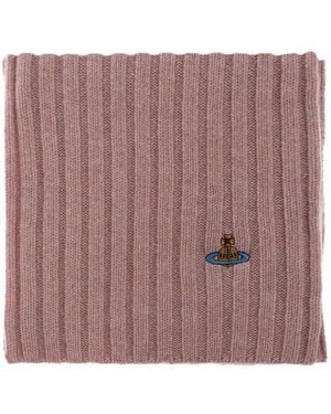 Vivienne Westwood Ribbed Cashmere Scarf - Purple