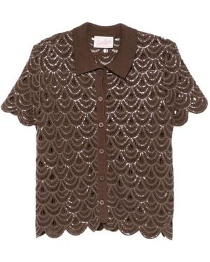 MC2 Saint Barth Haut Festonné Monet À Sequins - Brown