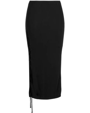 Fleur du Mal Lace-Up Skirt - Black