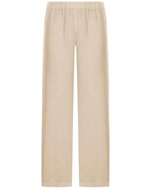 120% Lino Wide-Leg Linen Pants - White