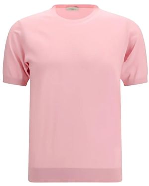 Piacenza Cashmere Kurzärmeliger Pullover - Pink