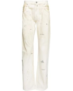 Helmut Lang Vaqueros Con Efecto Pintado - Blanco