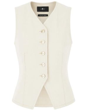 7 For All Mankind Button-Up Waistcoat - White