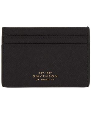 Smythson Flaches Panama Kartenetui - Schwarz